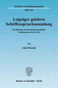 Leipziger gelehrte Schöffenspruchsammlung._cover