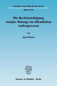 Die Berücksichtigung sozialer Belange im öffentlichen Auftragswesen._cover