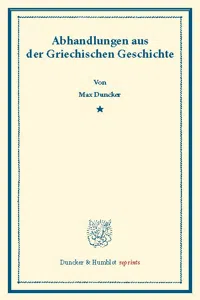 Abhandlungen aus der Griechischen Geschichte._cover