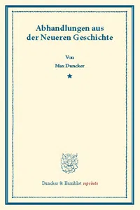 Abhandlungen aus der Neueren Geschichte._cover