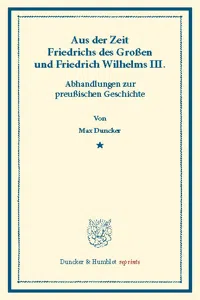 Aus der Zeit Friedrichs des Großen und Friedrich Wilhelms III._cover