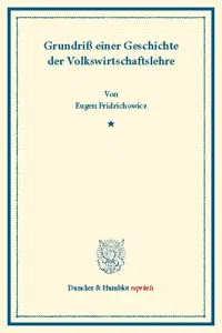 Grundriß einer Geschichte der Volkswirtschaftslehre._cover