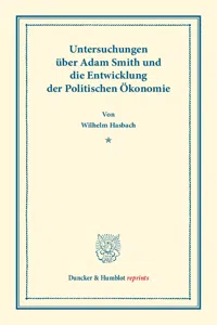 Untersuchungen über Adam Smith und die Entwicklung der Politischen Ökonomie._cover