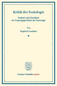 Kritik der Soziologie._cover