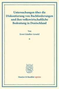 Untersuchungen über die Diskontierung von Buchforderungen_cover