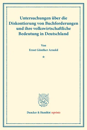 Untersuchungen über die Diskontierung von Buchforderungen