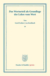 Das Werturteil_cover