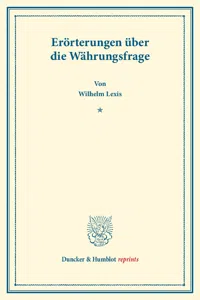 Erörterungen über die Währungsfrage._cover