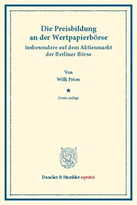 Die Preisbildung an der Wertpapierbörse_cover