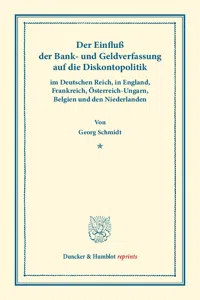 Der Einfluß der Bank- und Geldverfassung auf die Diskontopolitik_cover