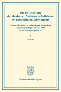 Die Entwicklung der deutschen Volkswirtschaftslehre im neunzehnten Jahrhundert._cover