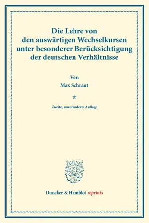 Die Lehre von den auswärtigen Wechselkursen