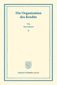 Die Organisation des Kredits._cover