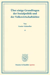 Über einige Grundfragen der Sozialpolitik und der Volkswirtschaftslehre._cover