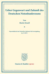 Ueber Gegenwart und Zukunft des Deutschen Notenbankwesens._cover