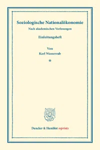 Soziologische Nationalökonomie._cover