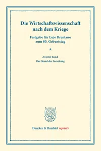 Die Wirtschaftswissenschaft nach dem Kriege._cover