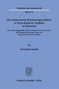 Das modernisierte Besteuerungsverfahren in Deutschland im Vergleich zu Österreich._cover