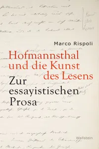 Hofmannsthal und die Kunst des Lesens_cover