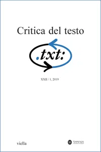 Critica del testo Vol. 22/1_cover