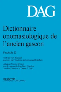 Dictionnaire onomasiologique de l'ancien gascon. Fascicule 22_cover