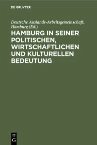 Hamburg in seiner politischen, wirtschaftlichen und kulturellen Bedeutung_cover