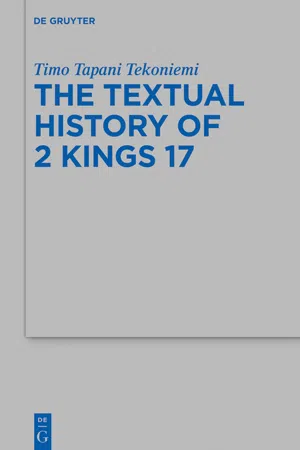 The Textual History of 2 Kings 17