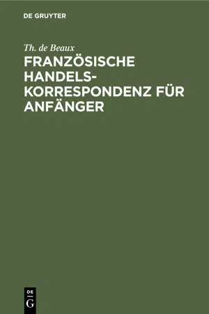 Französische Handelskorrespondenz für Anfänger