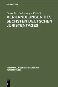 Verhandlungen des Sechsten Deutschen Juristentages_cover