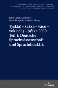 Tys saksa vcu vokieių þýska 2020. Teil 1: Deutsche Sprachwissenschaft und Sprachdidaktik_cover