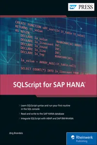 SQLScript for SAP HANA_cover