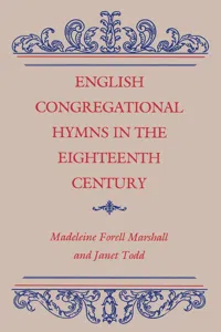 English Congregational Hymns in the Eighteenth Century_cover