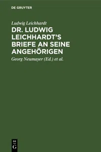 Dr. Ludwig Leichhardt's Briefe an seine Angehörigen_cover