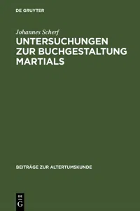 Untersuchungen zur Buchgestaltung Martials_cover