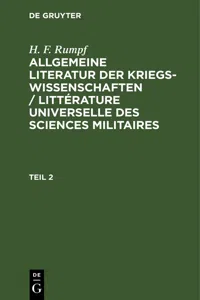 H. F. Rumpf: Allgemeine Literatur der Kriegswissenschaften / Littérature universelle des sciences militaires. Band 2_cover