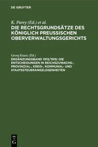 Die Entscheidungen in Reichszuwachs-, Provinzial-, Kreis-, Kommunal- und Staatssteuerangelegenheiten_cover