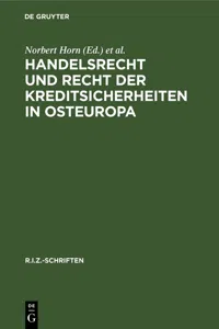 Handelsrecht und Recht der Kreditsicherheiten in Osteuropa_cover