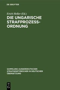 Die Ungarische Strafprozeßordnung_cover