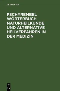 Pschyrembel Wörterbuch Naturheilkunde und alternative Heilverfahren in der Medizin_cover