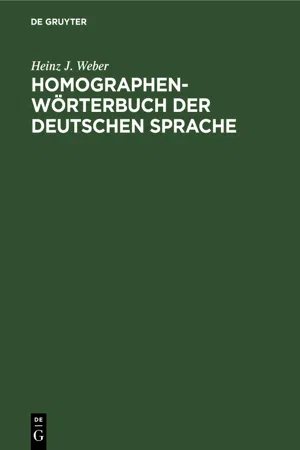 Homographen-Wörterbuch der deutschen Sprache