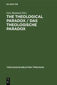 The Theological Paradox / Das theologische Paradox_cover