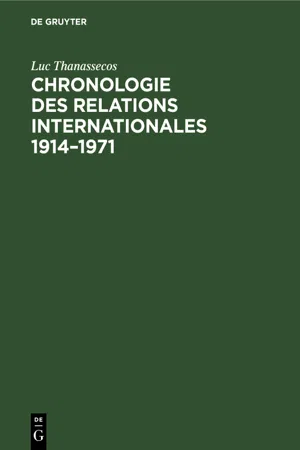 Chronologie des relations internationales 1914–1971