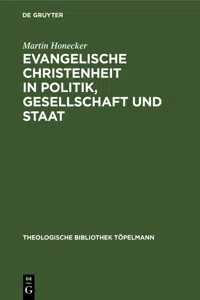 Evangelische Christenheit in Politik, Gesellschaft und Staat_cover