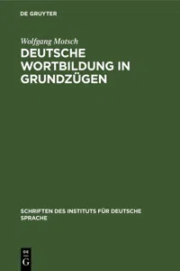 Deutsche Wortbildung in Grundzügen_cover