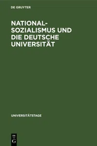 Nationalsozialismus und die deutsche Universität_cover