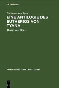 Eine Antilogie des Eutherios von Tyana_cover