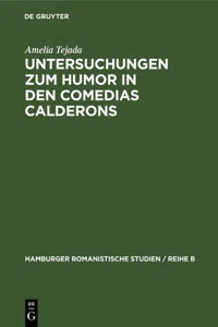 Untersuchungen zum Humor in den comedias Calderons_cover