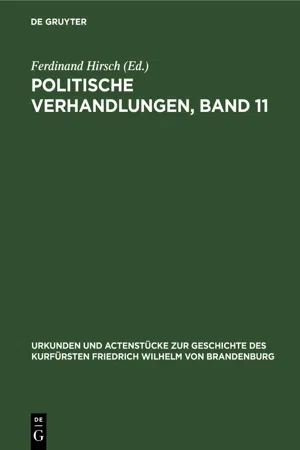 Politische Verhandlungen, Band 11