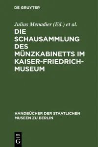 Die Schausammlung des Münzkabinetts im Kaiser-Friedrich-Museum_cover