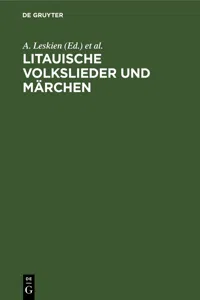 Litauische Volkslieder und Märchen_cover